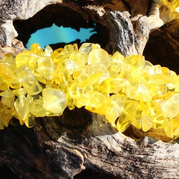 The Cleopatra Collection/ Yellow Citrine Glass Necklace - Picture 2 of 5